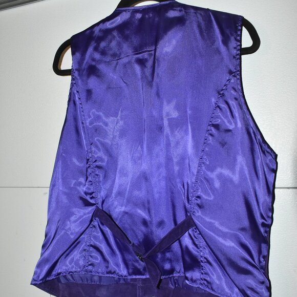 Ladies Purple Atlantic Beach Leather Button Vest SZ XL - Picture 6 of 6
